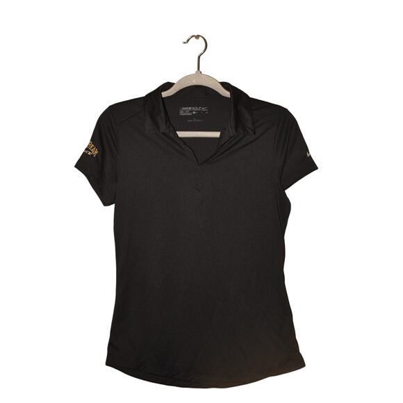 NIKE GOLF NEW $60 Dri-Fit Black‎ Polo Shirt Jim Beam Black Embroidered S - Picture 1 of 5